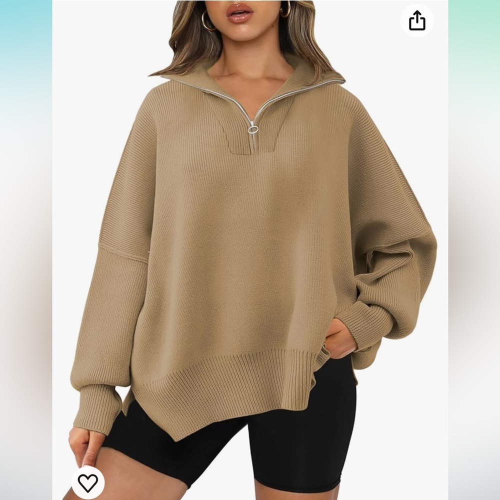 Oversized quarter zip pullover
